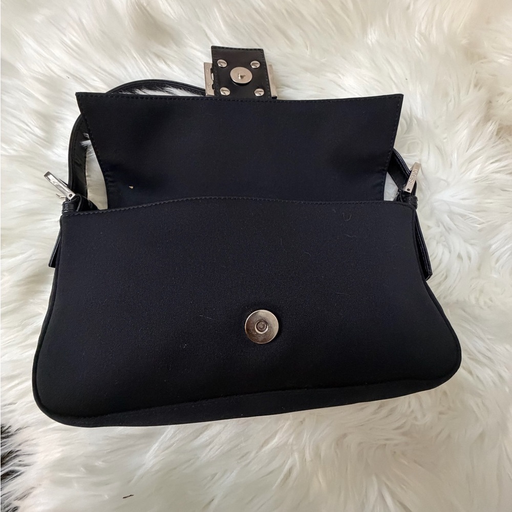 Vintage 00's Fendi Black Neoprene Baguette
Bag with Silver Accent. - Picture 12 of 16